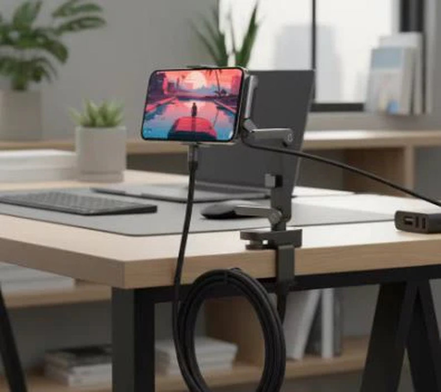 High-Speed USB Charging Cable with Stand. Durable, Tangle-Free Charger for Smartphones & Devices