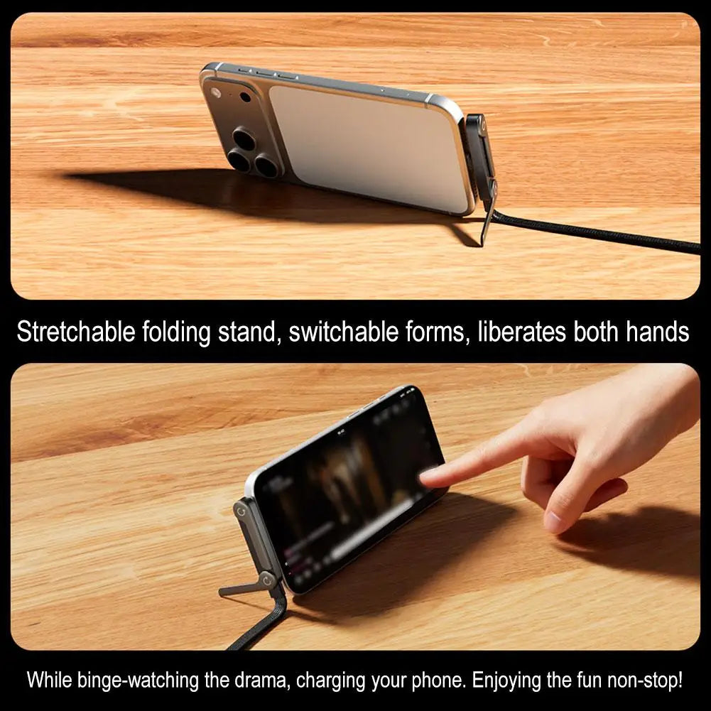 High-Speed USB Charging Cable with Stand. Durable, Tangle-Free Charger for Smartphones & Devices