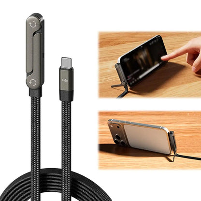 High-Speed USB Charging Cable with Stand. Durable, Tangle-Free Charger for Smartphones & Devices